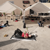 outdoor fitness class, outdoor fitness event